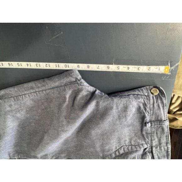 Dockers Womens Blue Linen-Blend Cropped Pants Size 8P Petite lagenlook beachy - Picture 8 of 13